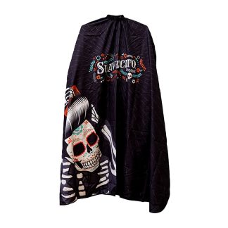 Capa de barbería Catrín, vista frontal sobre fondo blanco, Suavecito