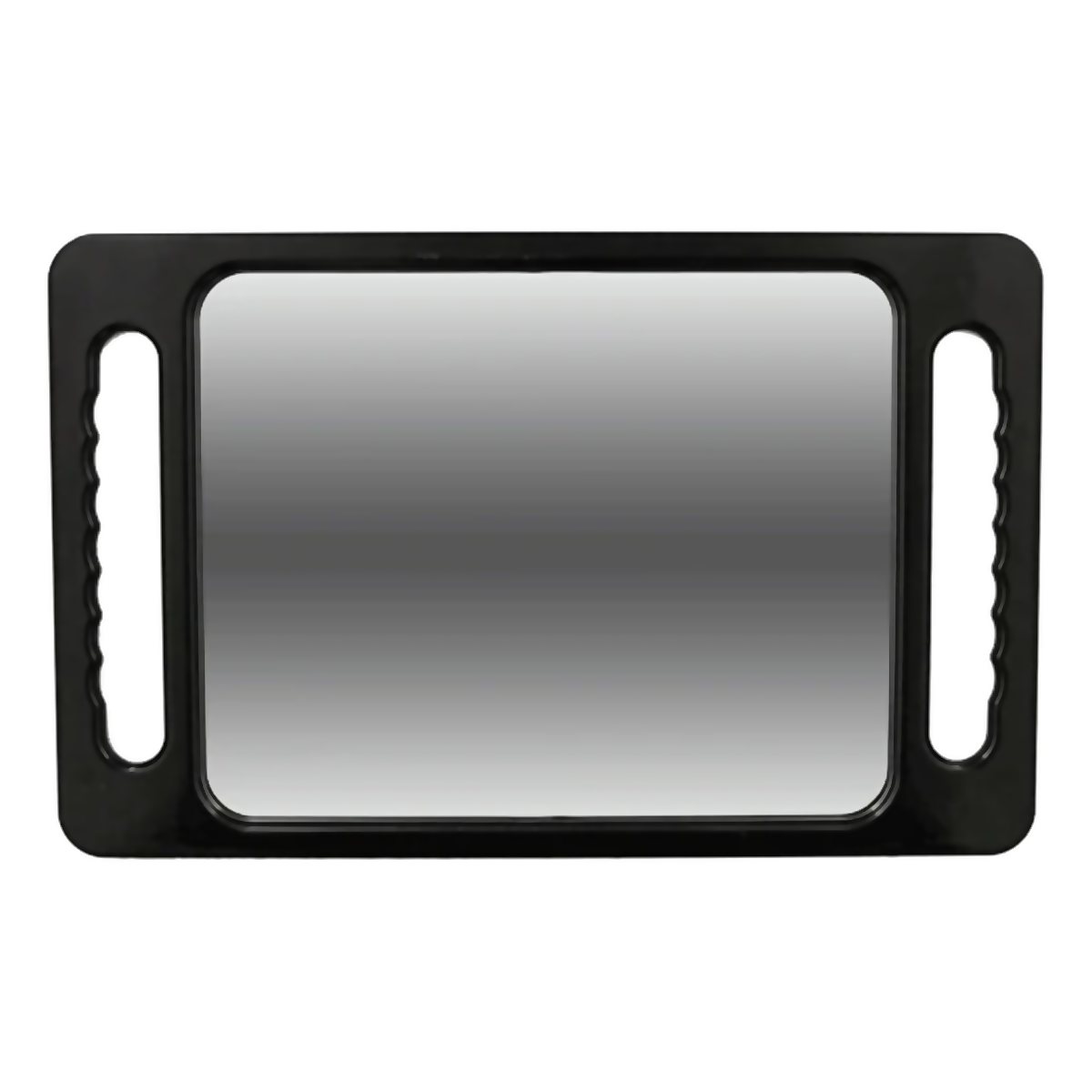 Espejo doble de barbería, vista frontal sobre fondo blanco, Suavecito