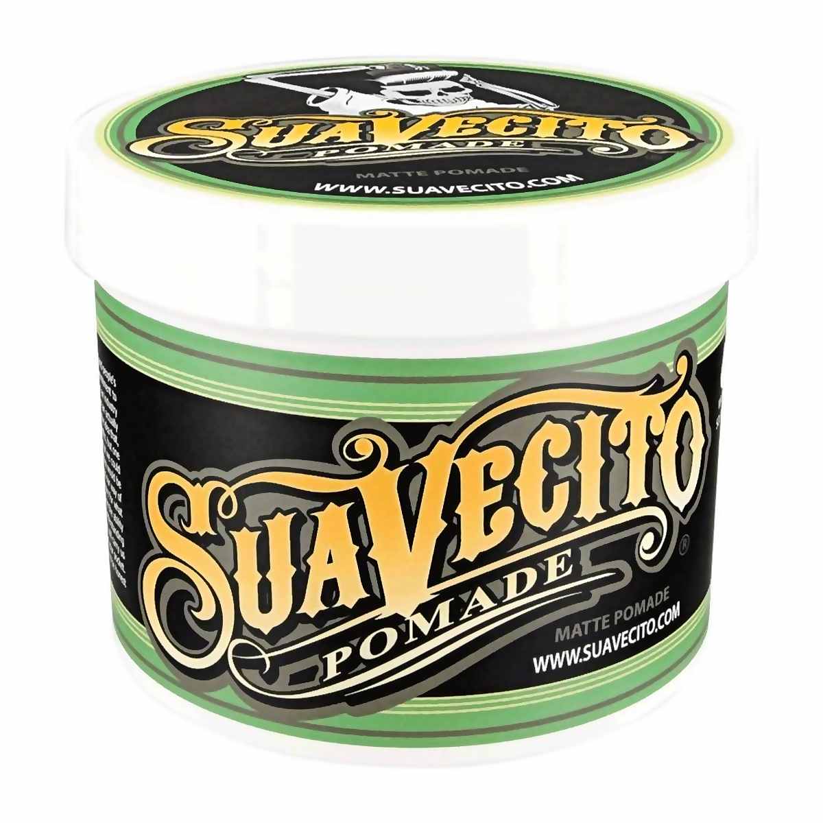 Pomada mate sin brillo 907 g, envase frontal, Suavecito
