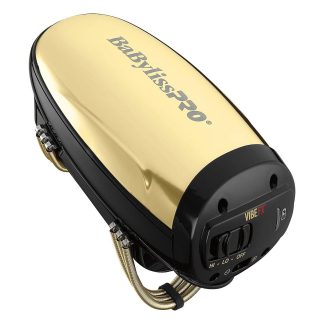 Masajeador BaBylissPRO VibeFX color oro, vista en ángulo del equipo